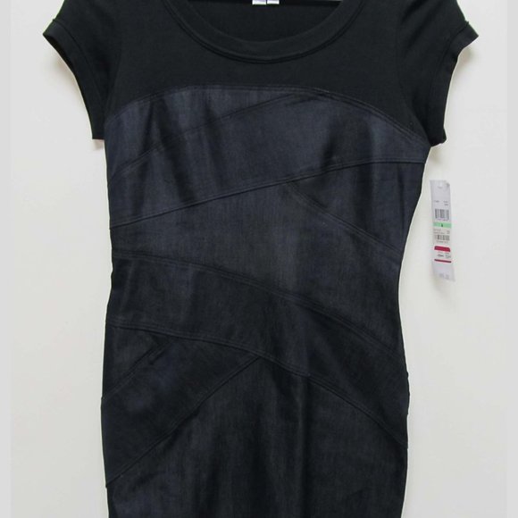 London Times Black Denim Dress Size 8 New with tag - Picture 2 of 8